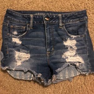 AE ripped jean shorts
